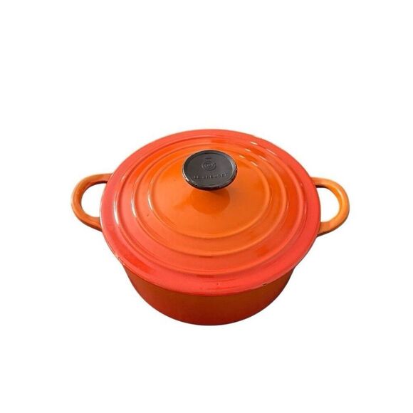 VTG Le Creuset France #B 2 Qt. Dutch Oven and Lid 2pc Set Flame - Picture 2 of 11
